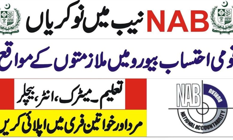 NAB Jobs 2023 | National Accountability Bureau Services Required