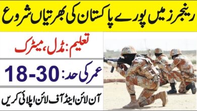 Rangers Jobs 2023 Online Apply for Pak Ranger portal Register (GD Sipahi)