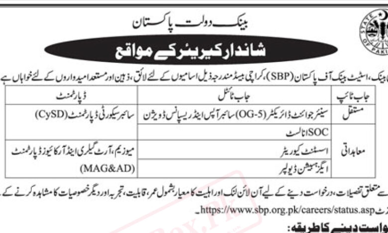 SBP Jobs 2023 State Bank of Pakistan