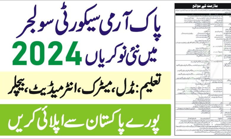 Pak Army Security Soldier Jobs 2024